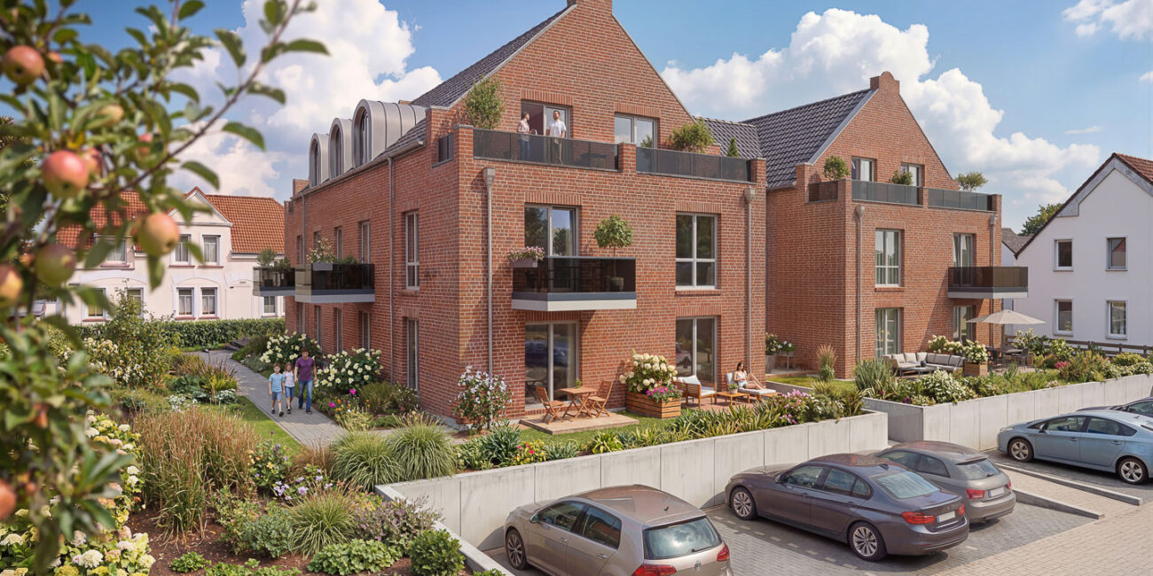 Mehrfamilienhaus Visualisierung Garten